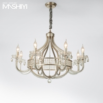 American retro living room Crystal Chandelier Creative bedroom dining room lamp French personality atmospheric household Villa lamps