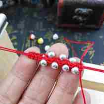 Bracelet woven wooden frame trembles with hair red rope bracelet a piece of blue silk hand woven wood frame braid