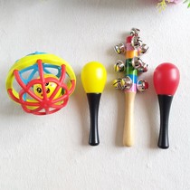 Baby small sand hammer red ball hand bell newborn baby hand grip chasing visual training red toy small rattle