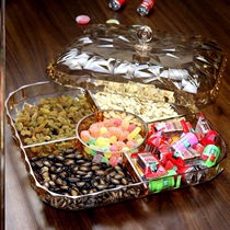Tea table snacks put on the plate luxury year sugar box is easy to use household transparent peanut melon seed plate fruit plate fruit plate fruit plate