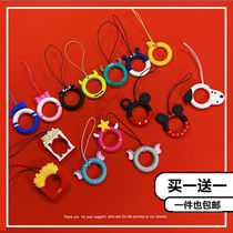 Mobile phone rope lanyard ring buckle silicone ring sling short chain pendant rope Key U disk ornaments female