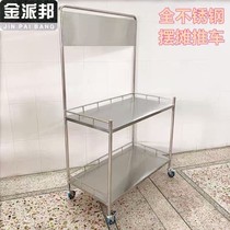 ㊙Stainless steel supermarket promotion table test stand portable mobile snack car stall advertising push table