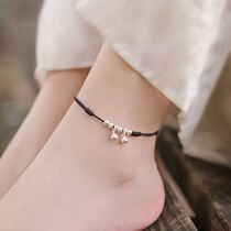 Bell anklet female red rope with bell sound water sound sexy simple silver antique student mori hand-woven