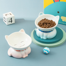 Cat Bowl ceramic protection cervical spine Cat Food Basin Kitty Bowl Pitched anti-catfish Cat Food Bowl Water Bowl PET DOG DOG FOOD BASIN