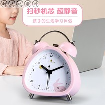 Girls special wake-up artifact small alarm clock students use childrens mute desktop clock cartoon to wake up loud-