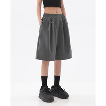 Grey Suit Shorts Womens Summer Ins port Wind New Chains Design Loose Explicit slim width 50% Pants