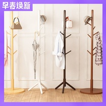 New Chinese style shelve with floor style clothes rack Easy wood clothes hanger hanging clothes hanger bedroom small containing shelf
