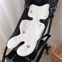ins Korean baby trolley cushion baby stroller cushion pure cotton embroidery quilted laminated cotton breathable Four-round universal
