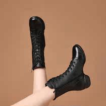 Dance Soft Base Shoes Square Dancing Boots Water Soldiers Boots Genuine Leather Dance Shoes Women Dance with Bull Leather Women Shoes Yang Liping Autumn