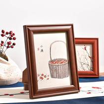 Solid wood photo frame 7 inches 81012 inches A4 framed picture frame mahogany retro wind calligraphy like frame photo frame set table