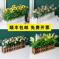Simulation Fence Green Planting Fence Flower Wall Corner Yang Window Table Partition Shelter Decoration Green Plant Furnishing Flower Groove Potted Plant