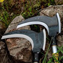 High manganese steel double sickle long handle grass cutter multifunctional mountain fishing outdoor agricultural tools cutting tree wood knife