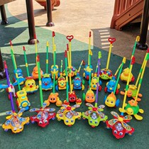 Children push music toy trolley push wheel toddler toy with sound to attract baby walking trolley