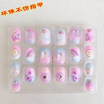 Diamond children's fake nail patch nail finished set 2021 new style can be taken with boys and girls new year