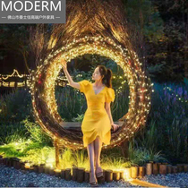 Outdoor Autumn Thousands Birds Nest Wedding Yarn Photography Background Creativity Folk Juku Hanging Basket Web Red Play card Divine Instrumental Scenic Spot Shooting Props