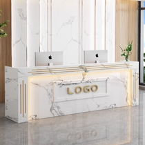 Modern cash register company front desk reception simple milk tea beauty salon barber with light small shop bar table counter