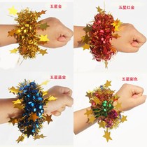 Kindergarten dance wrist Flower Games hand flower show hand flower sequin rubber band band flower six hand flower