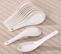 Ceramic Small Soup Spoon 10 Fitted Bone Porcelain Minimalist Spoon Spoon Spoon Eu Dish Suit Home Porcelain Lapel Spoon Cutlery