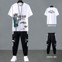 Summer sports suit mens clothes 2023 new teen high school students wear a suit of clothes