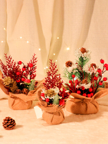 Mini Christmas tree home desktop ornaments small ornament package Net red ins childrens tree Christmas arrangement
