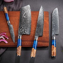 Damascus Steel Feather Coils Eight-piece Tool Kitchen Kitchen Home Chef Cutter Bread Cutting Fruit Knife