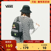 (Spring Festival) Vans Vans Official Outlet Retro Printed Checkerboard Backpack for Men and Women Small Backpack