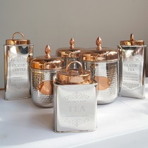 European style American style metal glass storage jar coffee tea pot kitchen supplies dining table decoration kitchen ornament gift