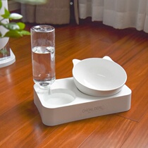  Cat Bowl Dog Bowl of a Dog Bowl Pooch Dog Bowls Kittens Double Bowl Automatic Drinking Cat Food Meal Basin Feeder Pet