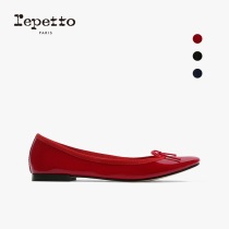 REPETTO Lipedo CENDRILLON Bull Lacquer Leather Round Head Leather Bottom Flat-bottomed Ballet Shoes Commute New
