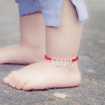 Children's bell anklet red rope baby bracelet hand-woven baby full moon birthday gift female male jewelry