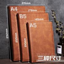 Customizable A4 notebook super thick thick high-end business black leather large leather notebook soft and hard super thick work