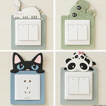 Direct buckle free of upholstered cartoon Soft rubber luminous switch patch 86 Type of switch socket Decorative Cover