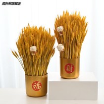 Golden Ford Barrel Red Fu Words Hug Bucket Round Flowers Gift Box Silver Wicker Flower Arrangement Barrel Open Barley Dry Flower Casks