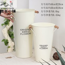 Iron Art Flowers Barrel Eurostyle Creative Floral Dry Flowers Retro Tin Barrel Woke Flowers Bucket Floral Flower Arrangement Barrel Decorative Pendulum
