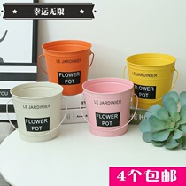 Lucky Infinity Nordic Big Number Creative Iron Bucket Multi Meat Flower Barrel Iron Art Balcony Containing Family Gardening Han Style Decoration