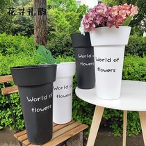 Wakeup Bucket Deep Water Flowers Silo Plastic Raised Flower Barrel Square Flower flower Shop Special vase Aacrylic Transparent for home