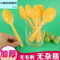 Disposable Spoon Plastic Small Spoon Ice Powder Sweet takeaway soup ladle Packaged Individually Packaged Long Handle Burn Fairy Commercial
