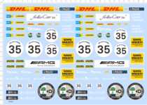 68596 Full-plate 1 18 Mercedes Benz SLS AMG GT3 No35 racing DHL stickers