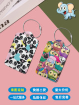 Picture: Custom printed luggage steel ring tag travel tag consignment tag hanging school bag anti-loss DIY luggage tag