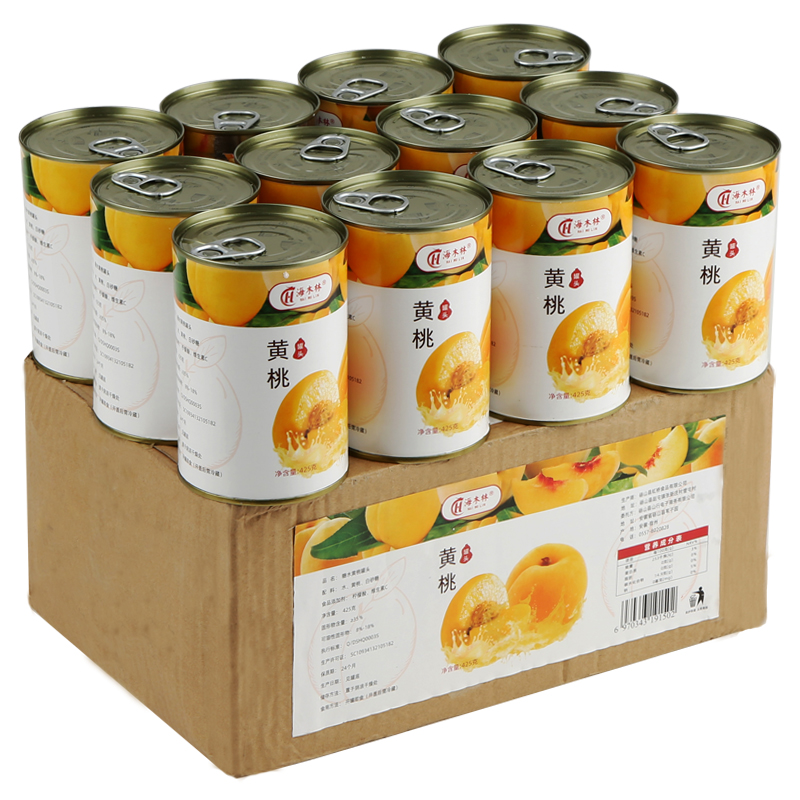 新鲜黄桃罐头整箱6罐装*425克正品糖水水果罐头砀山特产烘焙专用