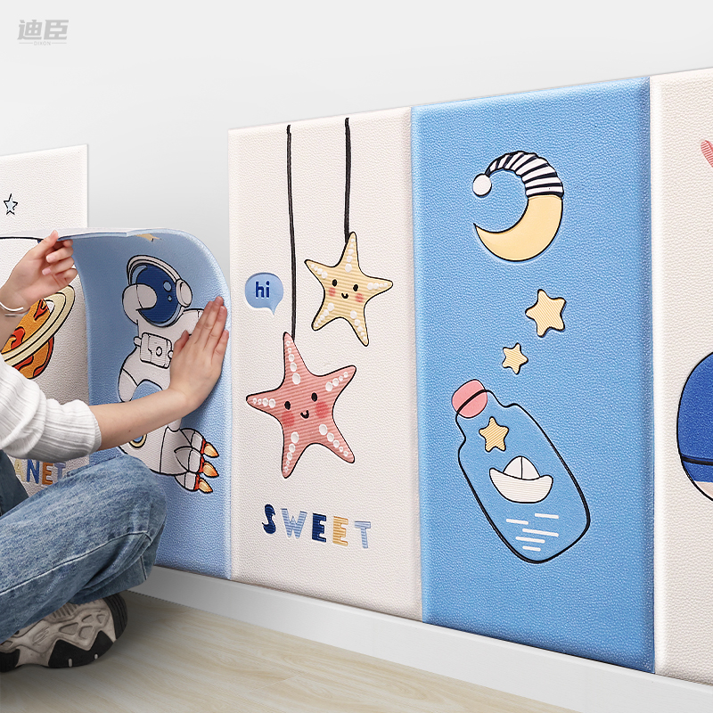 Anti collision wall sticker, bedside soft bag, backrest cushion, self-adhesive tatami, children's room wall, bed wall, bedside wall, wall sticker