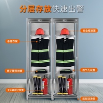 Stainless steel firefighter battle suit rescue suit hanger can rotate double-sided chemical protective suit coat rack fire hanger