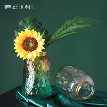 Nordic wind gradient glass vase transparent dry flower flower flower creative living room water flower kitchen table decoration