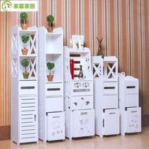 * Bathroom small side cabinet toilet side narrow cabinet bathroom cabinet floor-to-ceiling type shelf high cabinet cabinet locker anti-proof