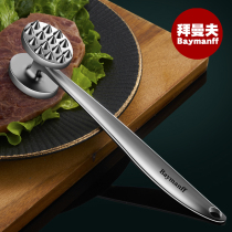 Baymanff Barn Barn Steak with a hammer tapping on beef with pounding artifact