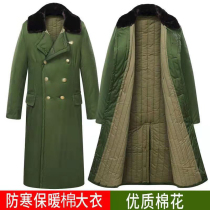 Green coat of winter outdoor pure cotton New Xinjiang cotton plus suede thickened waterproof rain and cold storage for men and women over knee security jacket