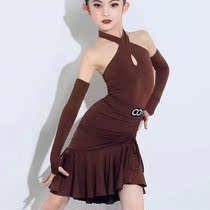 Latin dance practice girls Latin dance competition Conserve less children Latin dance suit harness tennis red 2023 new suit