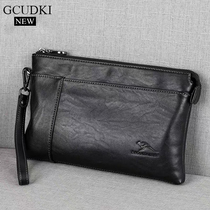 GCUDKI Hong Kong Genuine Leather Handbag Mens Bag Boomer Soft Leather Handbag men genuine leather wallet handbag handbag Handbag Letter Enveloping