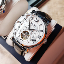 Carrole Watch Mens Hollowed-out Fully Automatic Mechanical Watch Men Watch New Brands Male Watch Waterproof Leather Strap