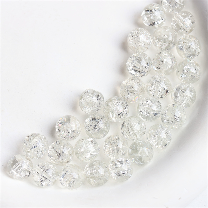 50 8mm Glass Fragmented Flower Beads and Popcorn Beads DIY Handmade Beaded Bracelet Necklace Material